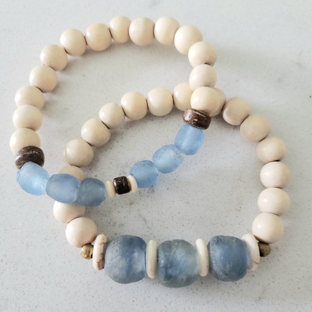 Handmade Beaded Stretch Bracelets (Set of 2)
